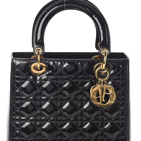 christian dior patent cannage medium lady dior black fake|authentic christian dior bags.